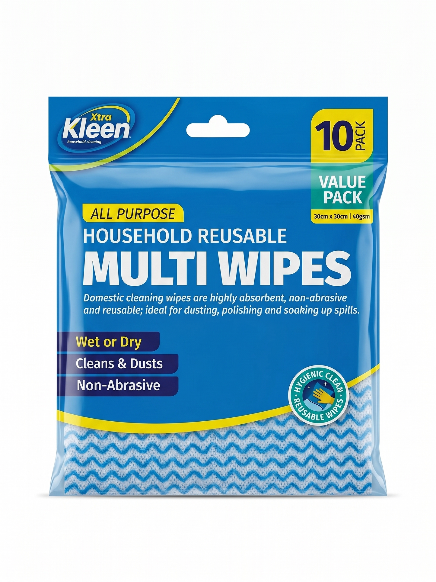 Reusable Multi-Purpose Cleaning Wipes (Washable & Durable, 10pcs)