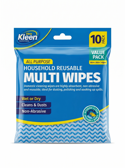 Reusable Multi-Purpose Cleaning Wipes (Washable & Durable, 10pcs)