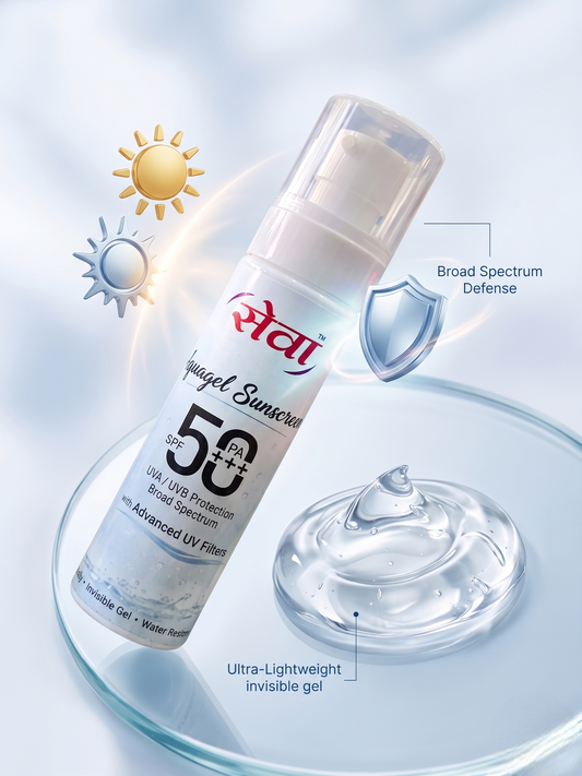Seva Aquagel Sunscreen SPF 50+ PA+++ (Invisible Gel | Water Resistant)