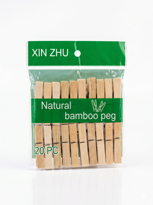 Bamboo Cloth Clips (Strong Grip & Eco-Friendly)