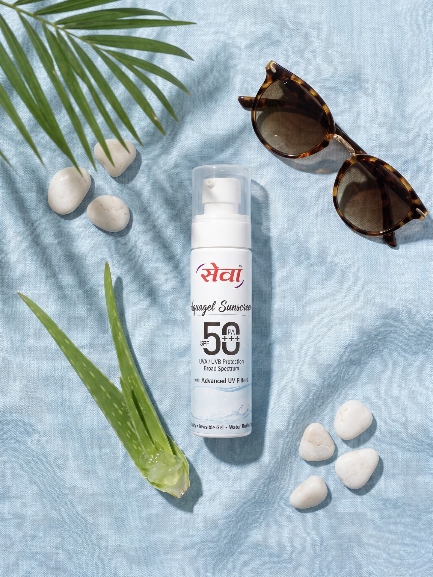 Seva Aquagel Sunscreen SPF 50+ PA+++ (Invisible Gel | Water Resistant)