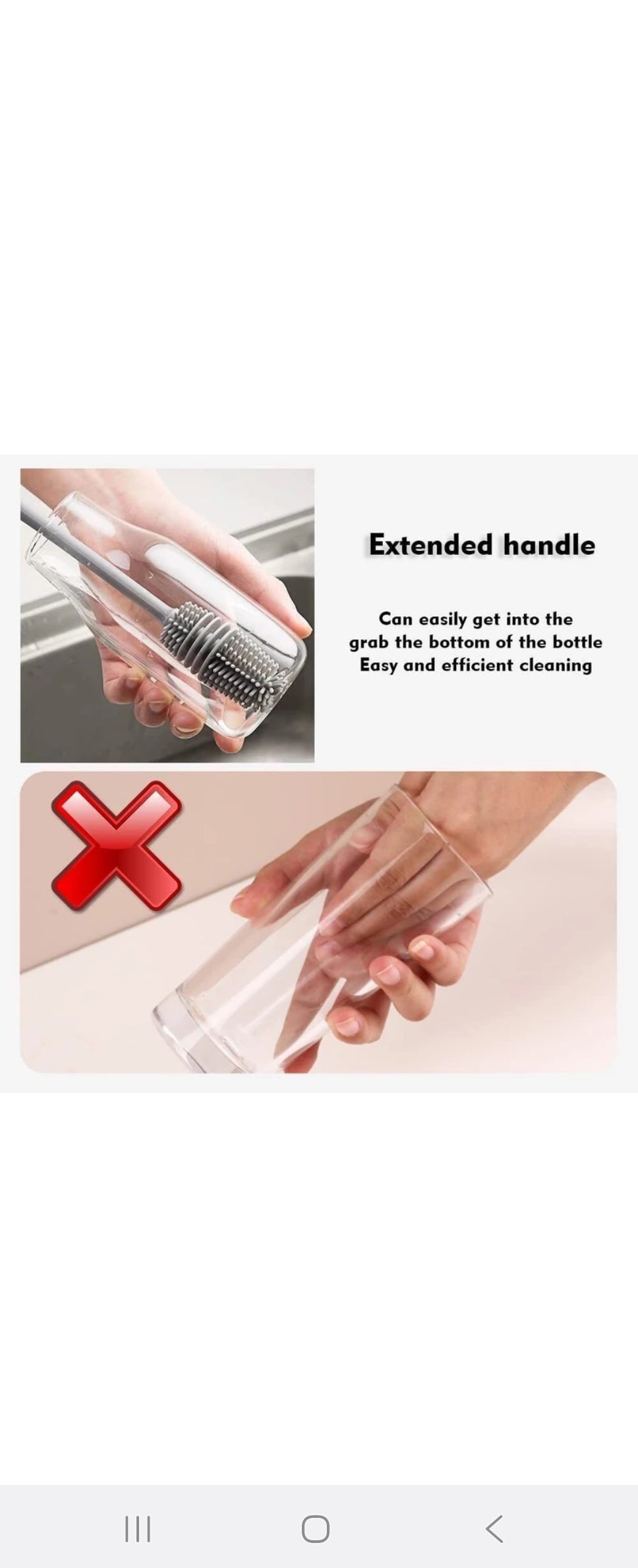Silicone Bottle Cleaning Brush (Flexible & Hygienic)