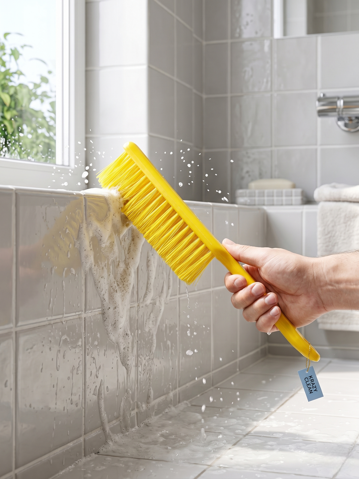 Short Handle Bathroom Cleaning Brush (Strong Bristles)